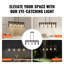 Suspension à 4 lumières pour îlot de cuisine, 60 W, luminaire réglable pour salle à manger avec 2 tiges de 15 cm et 6 tiges de 30 cm, culot E26, lustre linéaire de style ferme avec structure métallique industrielle.