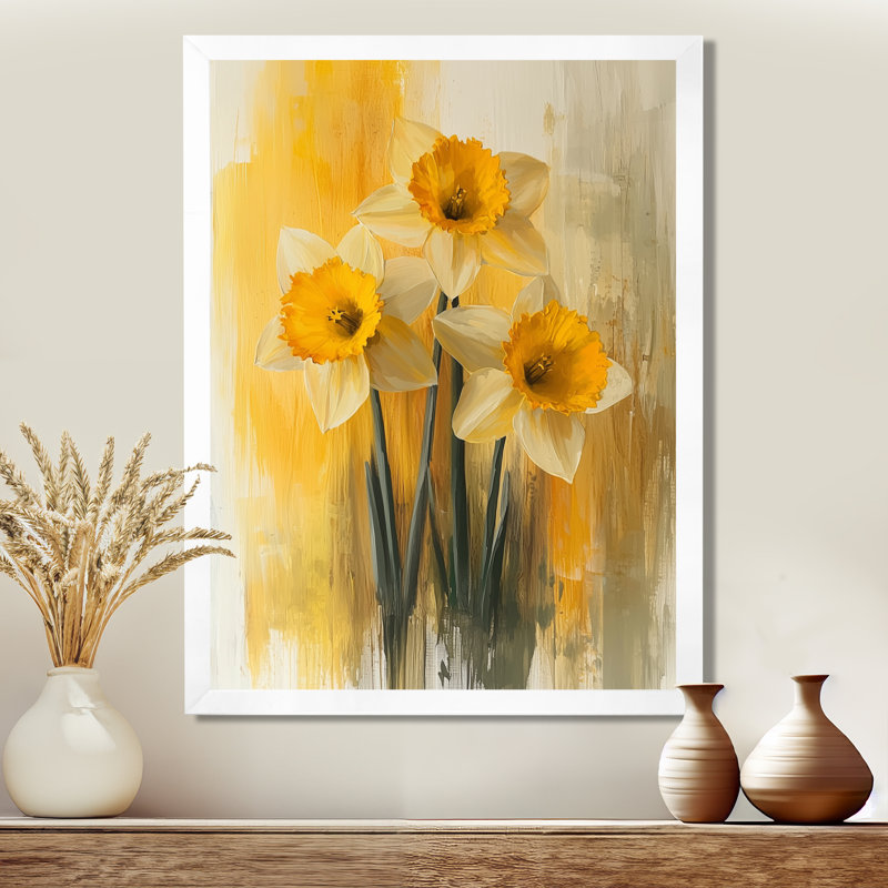 Hendrickson - Floral Wall Art Prints, 32" H x 16" W, Framed Print without Mat, White