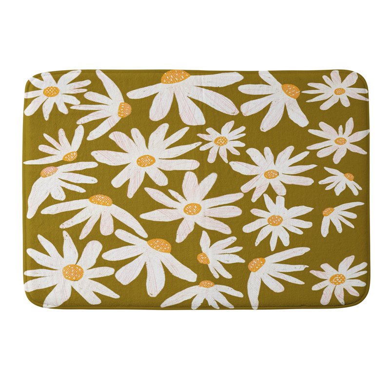 RosebudStudio Bloodroot Memory Foam Bath Mat, Single - 17" L x 24" W
