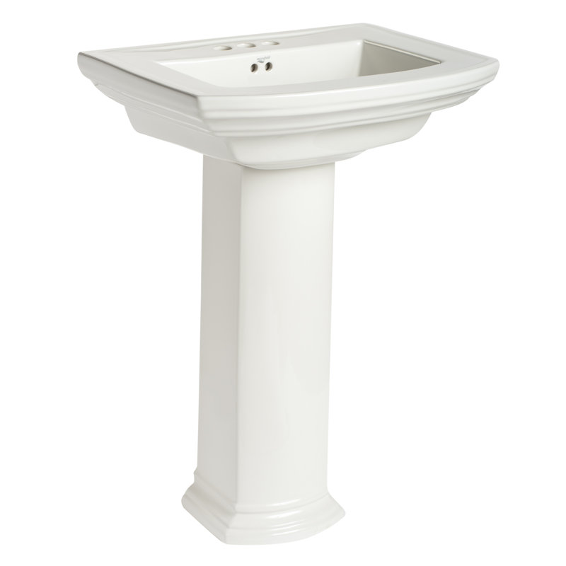 Mansfield Plumbing Products Barrett™ 18.625'' White Vitreous China U-Shaped Bathroom Sink with Overflow, 4" Centers