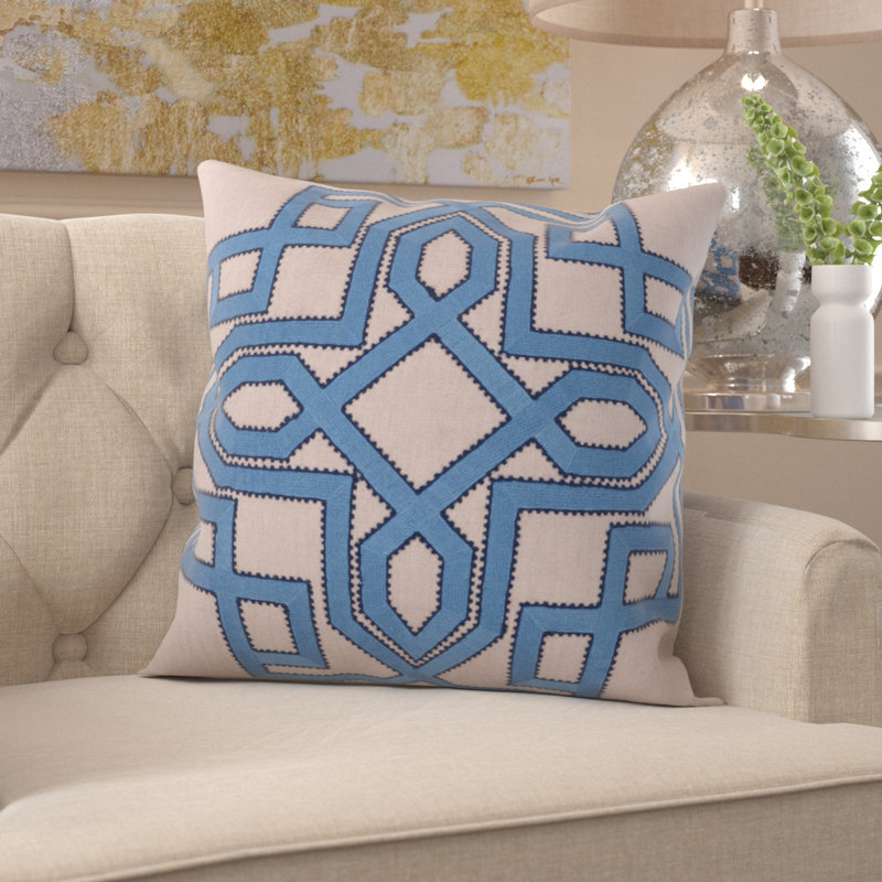 Geometric Throw Pillow, Camel/Rose, 22" x 22", No Fill