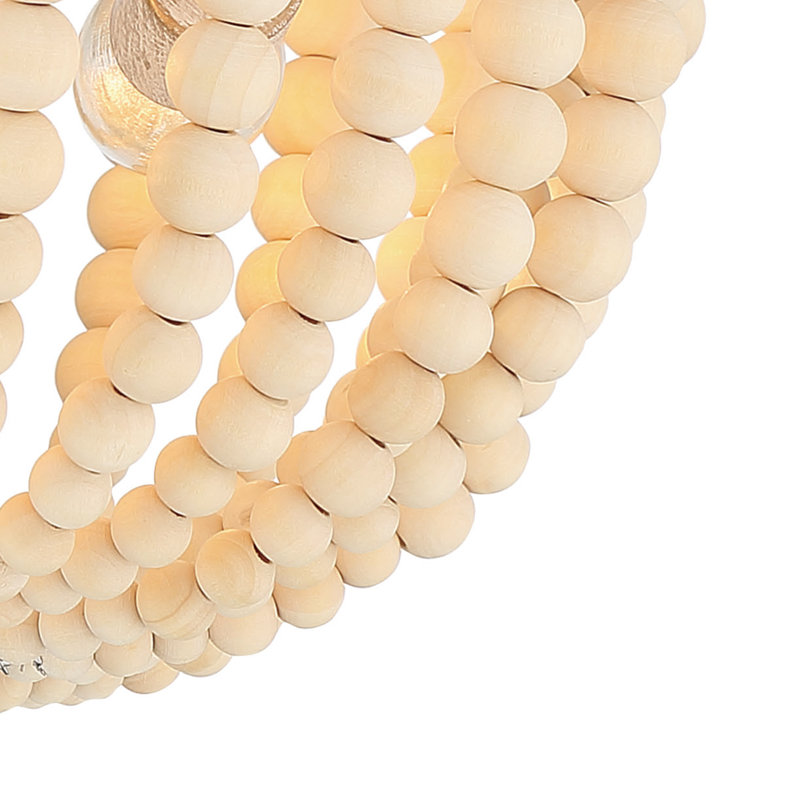 Farmhouse Chic 3-Light White and Gold Beaded Vanity Flush Mount