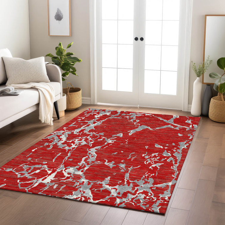 Machine Washable Indoor/Outdoor Chayden ACN1046 Red