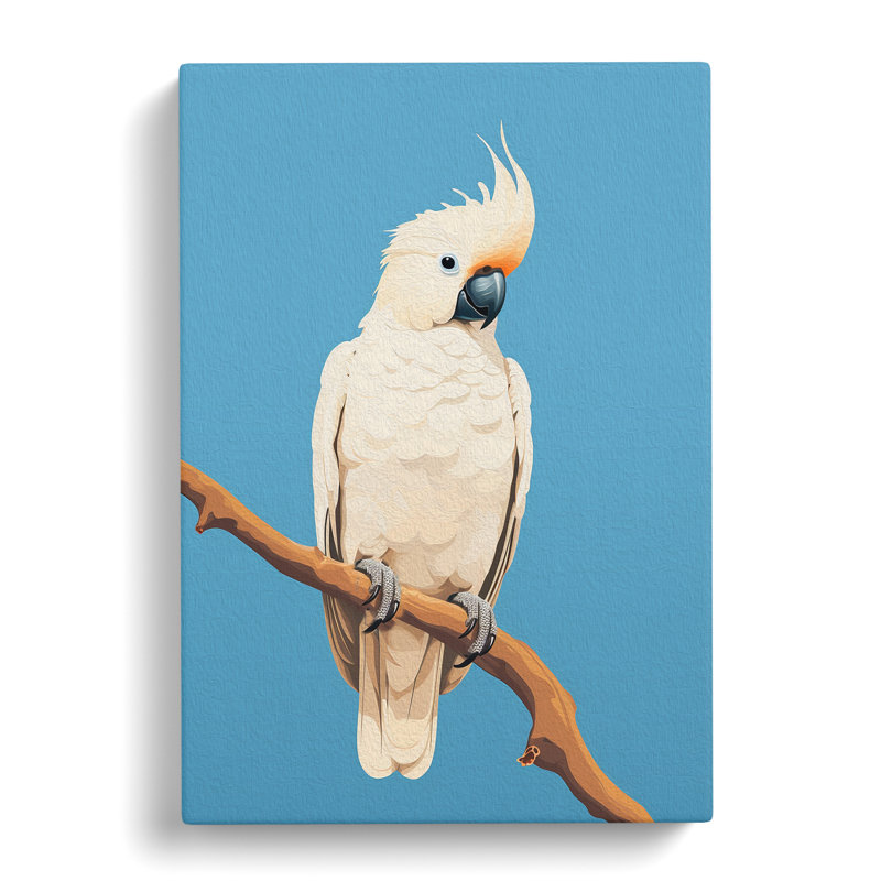 Cockatoo Minimalism - No Frame Print, 60cm H x 40cm W x 3cm D