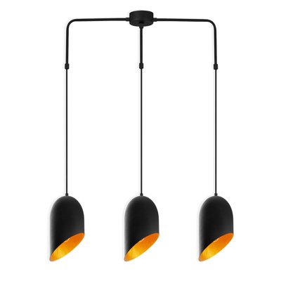 Adjustable Height 3-Lights Metal Body Cluster Pendant