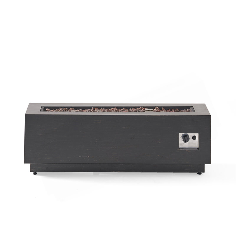 40" Outdoor 50,000 BTU Rectangular Iron Propane Fire Pit (Tank Cover Not Included)