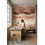 Papier peint abstrait paysage abstrait avec tons de terre mur double moderne amovible