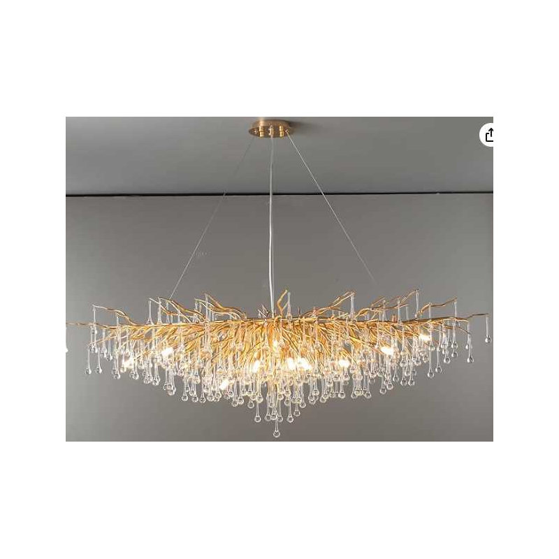 Lustre en cristal clair, Or