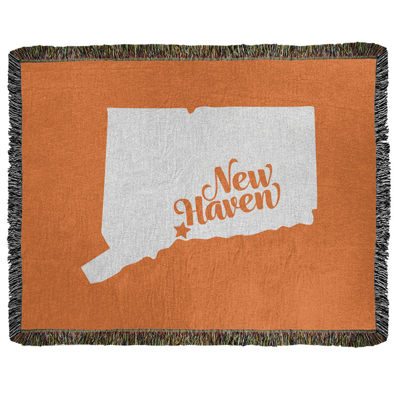 Jeté en coton tissé new refuge connecticut, l 37 po x L 52 po, Orange