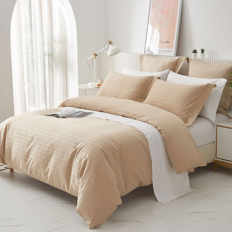 Ensemble de draps 100% coton de qualité égyptienne 400 fils Bliss, Taupe, Simple