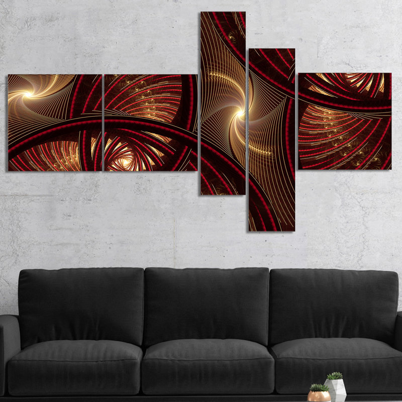« brun symétrique fractal pattern », impression à multiples images sur toile