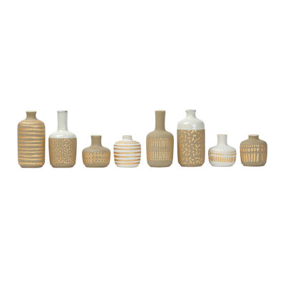 Stoneware Vases with Pattern