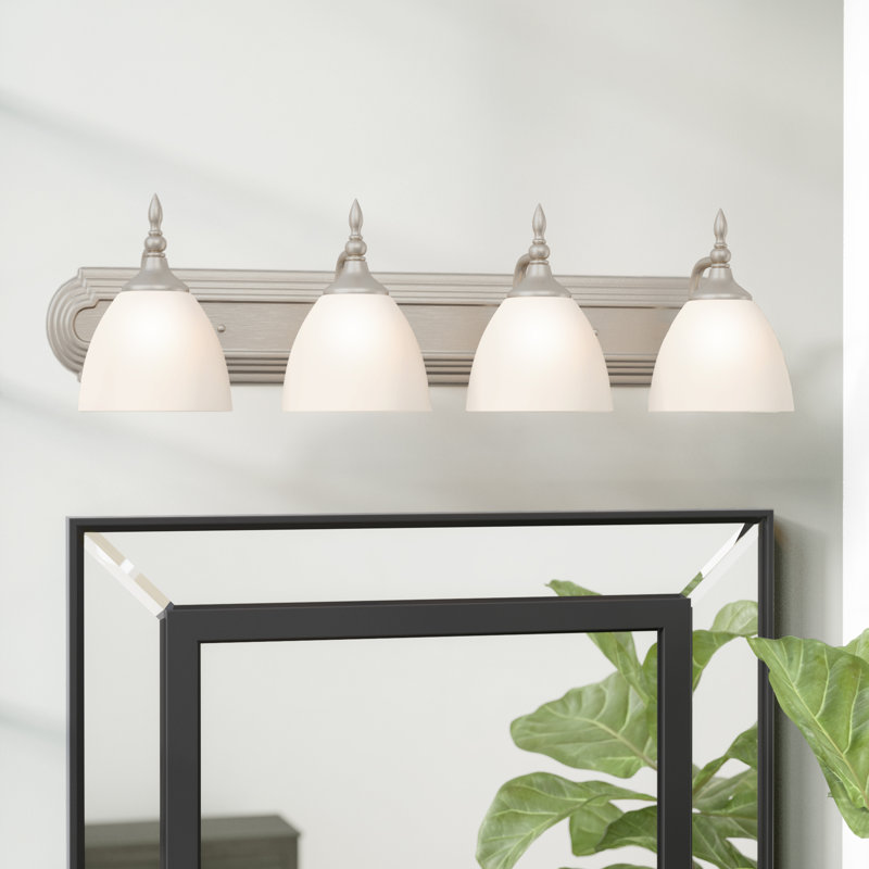 Sennott 2-Light Bath Bar in Satin Nickel, Satin Nickel, 8" H x 18" W x 18" D, 2 Lights