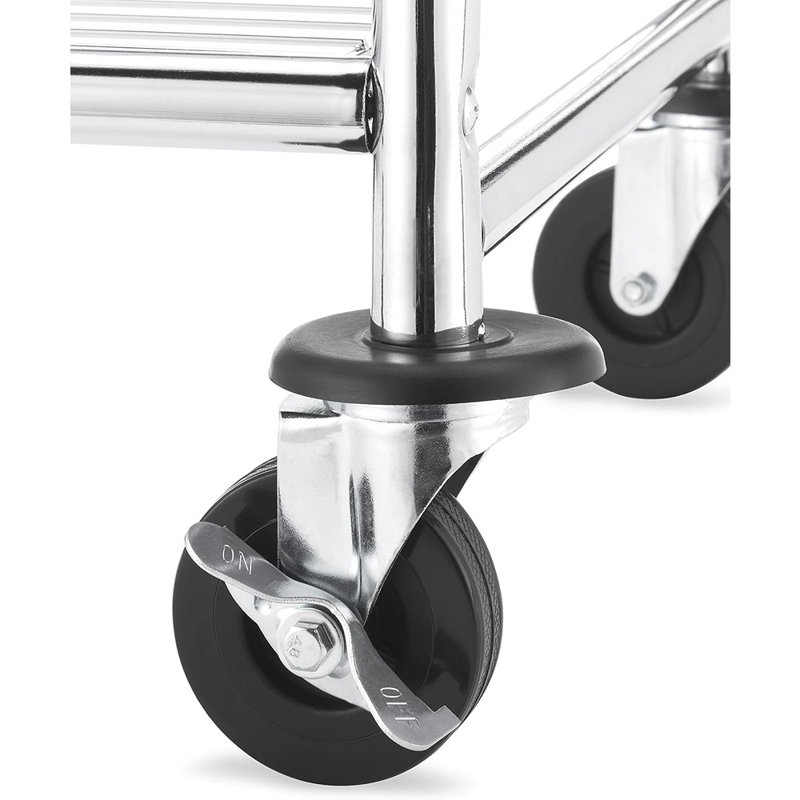 Machine à laver commerciale à roulettes avec support de rangement en fil métallique