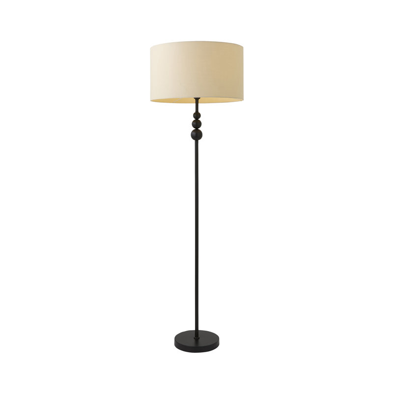 Randalia 145cm Traditional Floor Lamp, Natural, Black