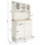 Armoire de rangement pour poubelle de cuisine de 67,7 po de hauteur, 3 tablettes réglables, 2 tiroirs et bac rabattable, grande poubelle d'apparence moderne blanche avec 1 poubelle. Style pour la cuisine, la salle à manger, le salon.