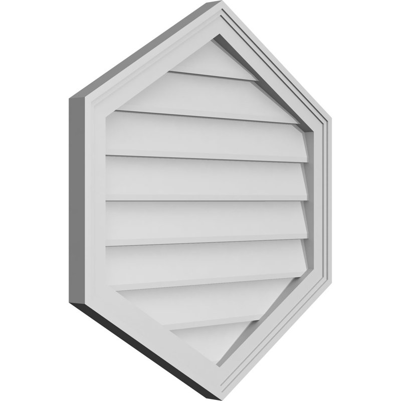 Ventilé vertical à pignon vertical 7/12 po, H 28 po x l 26 po x P 1,5 po