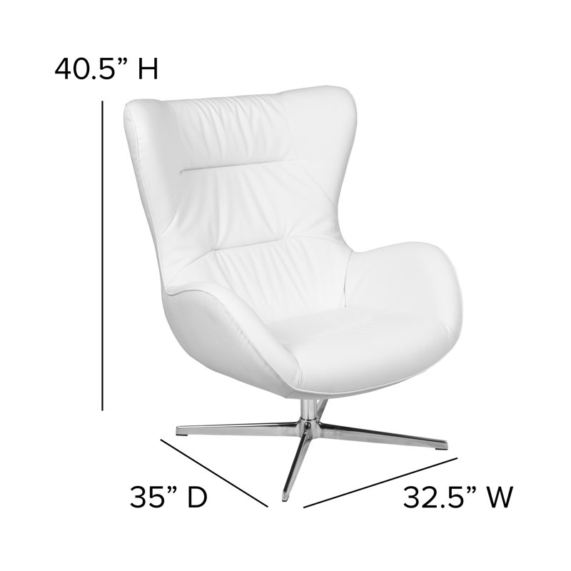 Chaise de réception l 32,5 po Paloma avec structure en métal, Blanc