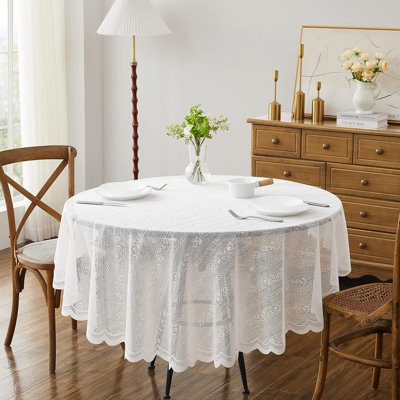 Bathampton Round Floral Christmas Lace Tablecloth