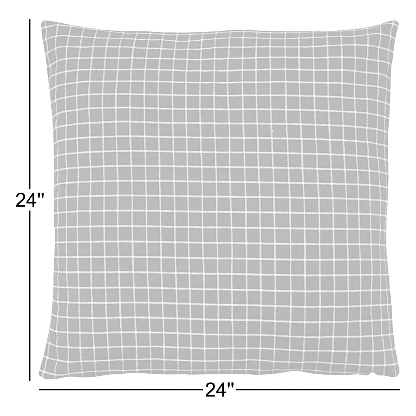 PILLOWPIA Checkered 100% Cotton Reversible Pillow Cover with Signature Zipper Accent, Black
