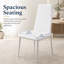 Ensemble de chaises de salle à manger de style moderne pour 4 personnes avec cuir PU confortable et pieds de chaise chromés argentés