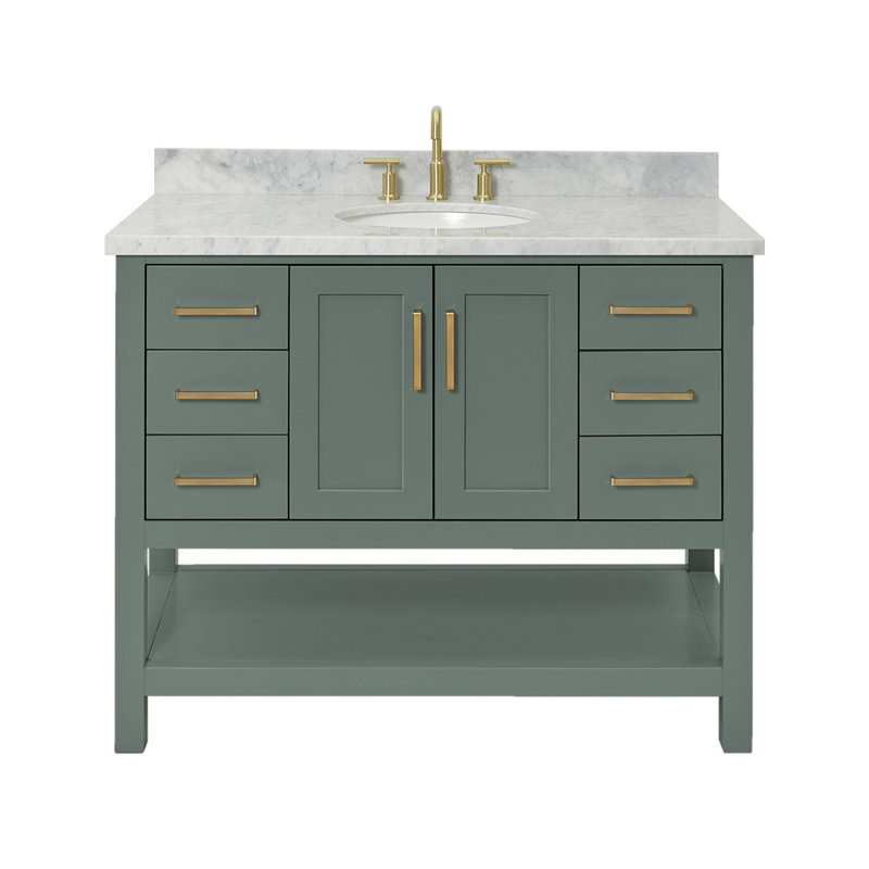 Ensemble de meuble-lavabo simple 43 po Magnolia, Vert rétro