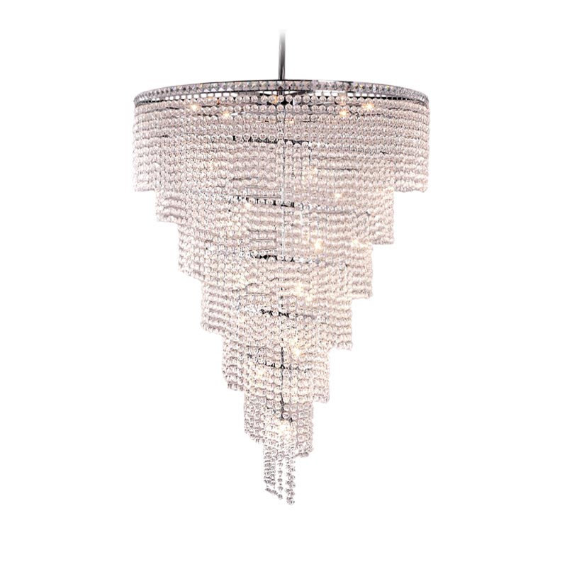 6 - Light Stainless Steel Pendant Chandelier, Brushed Nickel, 60" H x 60" W x 60" D, Smoke