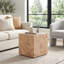 Table basse carrée en bois aggloméré de style naturel, table d'appoint. Table d'appoint de salon, de table d'appoint ou de table de chevet en bois aggloméré de style Wabi-sabi. 15,7 po x 15,7 po x 15,7 po, combinez librement 3 tailles,-132441643