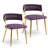 Christal 2 Piece Velvet Upholstered Dining Chair Set with Tufted Curved Weaved Back and Metal Legs-1350105841