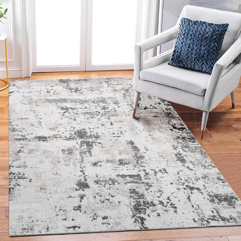 Area Rug, Collection Cream / Brown / Abstract Rug, Rectangle 5'3" x 7'6"