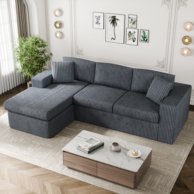 104.3" Upholstered Boneless Corduroy Cloudy Sofa