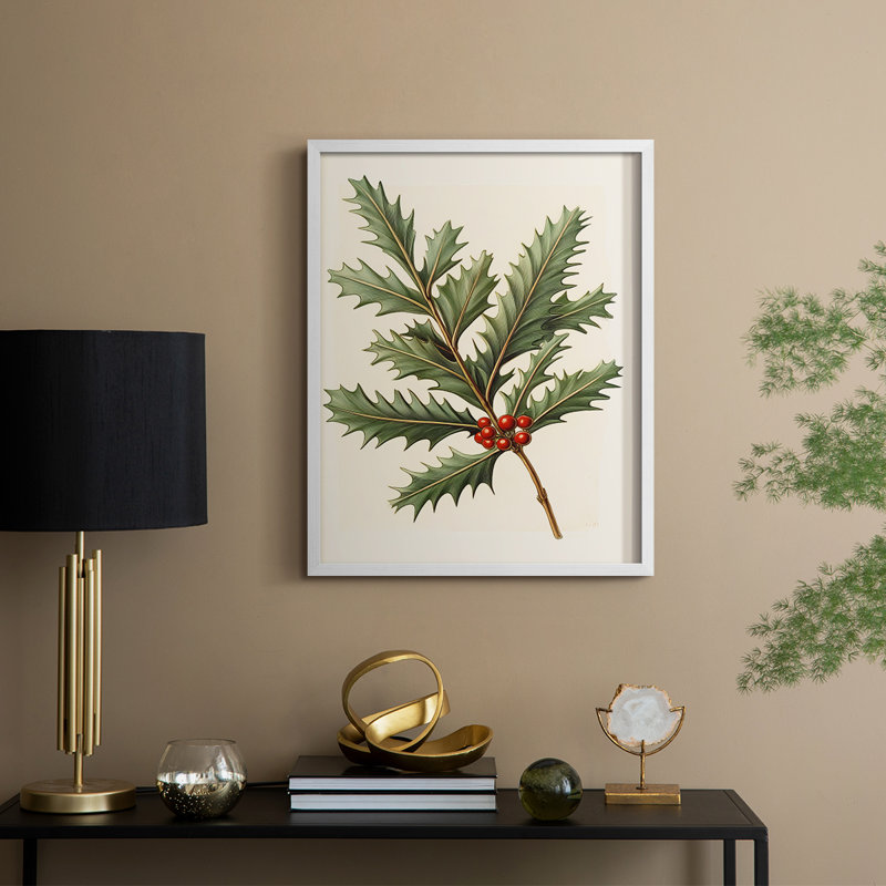 Art de Noël des Fêtes - série 2-XLV, reproduction encadrée - bois massif, H 30 po x l 24 po, Blanc