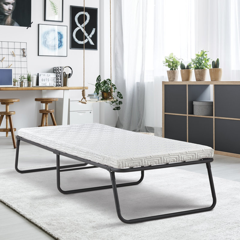 Twin Foldaway Metal Frame Guest Bed with GelLux Foam Mattress