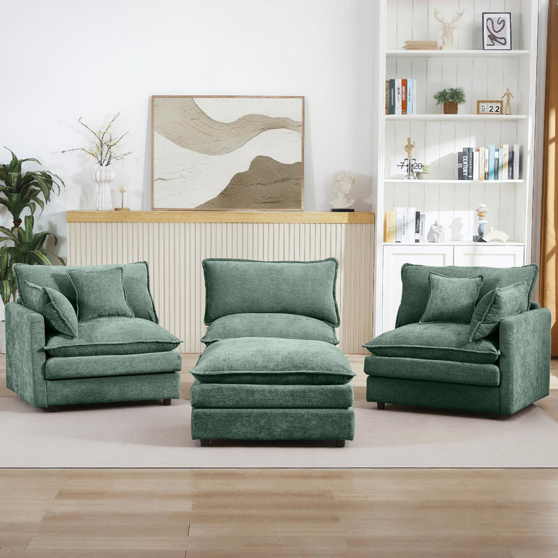 Canapé modulaire personnalisable en L Chenille