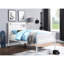 Lit double avec finition cargaison blanche, fabrication en métal, conception de panneaux encastrés, style de contenant, pieds droits, 21 lattes et pas besoin de sommier, poids du produit 76 lb, poids du colis de 84 lb-918426604