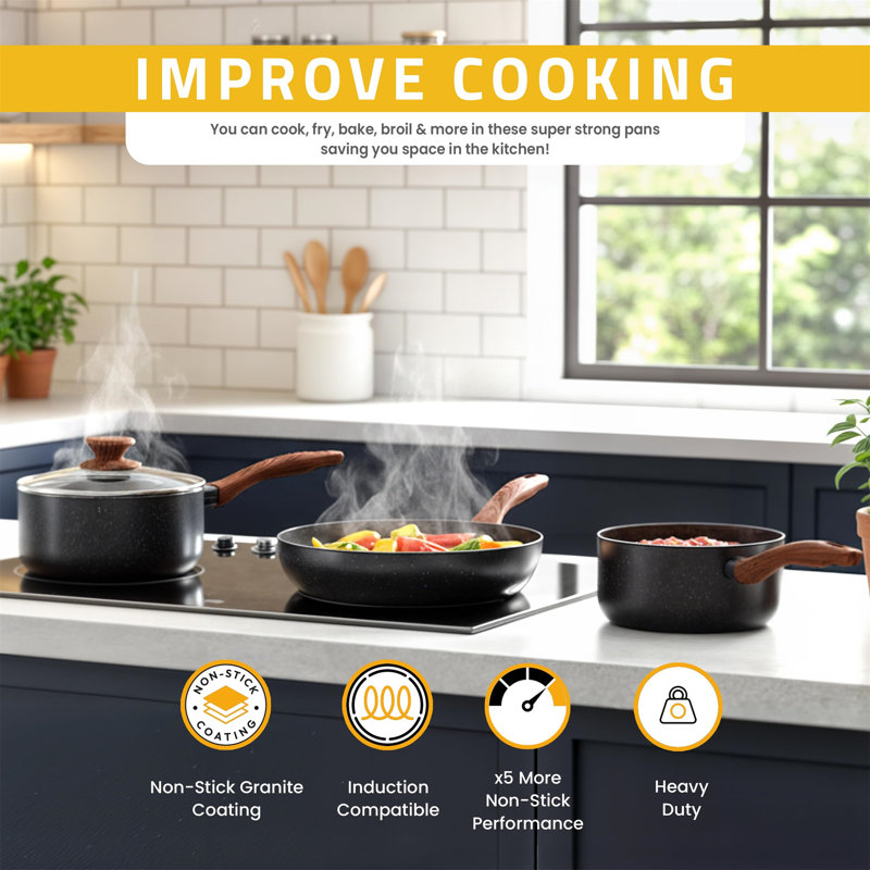 8 - Piece Non-Stick Aluminum Cookware Set