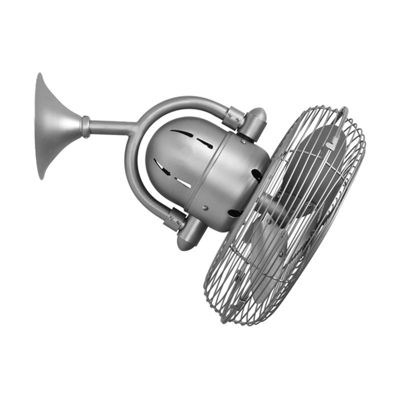13" Oscillating Wall Mounted Fan, Brushed Nickel