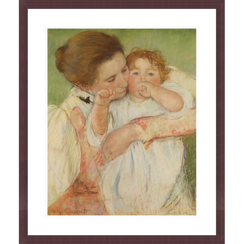 « Mère et enfant » de Mary Cassatt – Reproduction giclée encadrée, H 27,85 po x l 23,5 po
