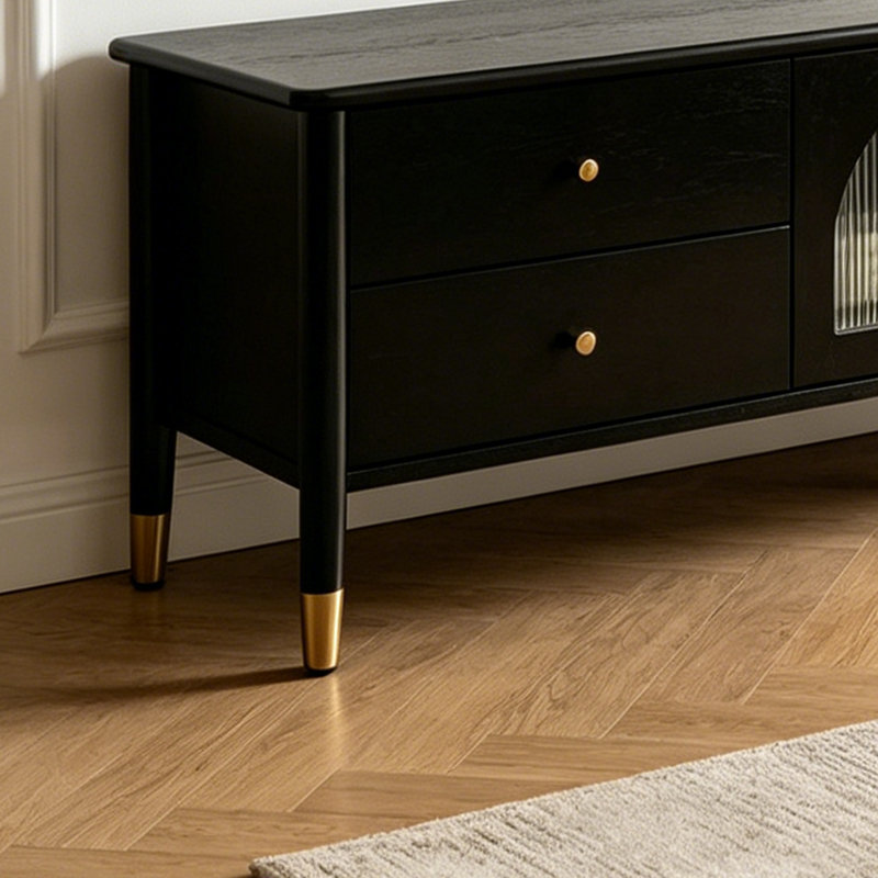 Meuble télé de luxe Luxury, Noir, H 19,48 po x L 86,61 po x l 15,74 po