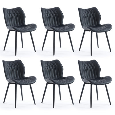 Chaise d'appoint rembourrée en similicuir avec structure en métal