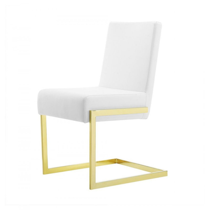 Chaise parsons en métal blanche