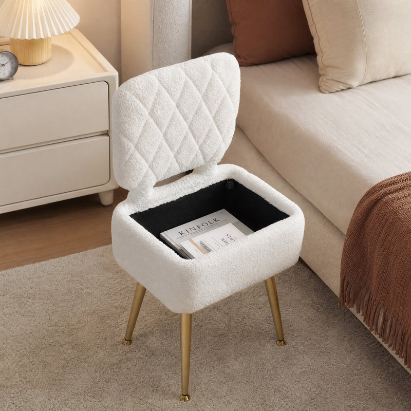 Upholstered Sherpa Butterfly Chair, Beige Sherpa