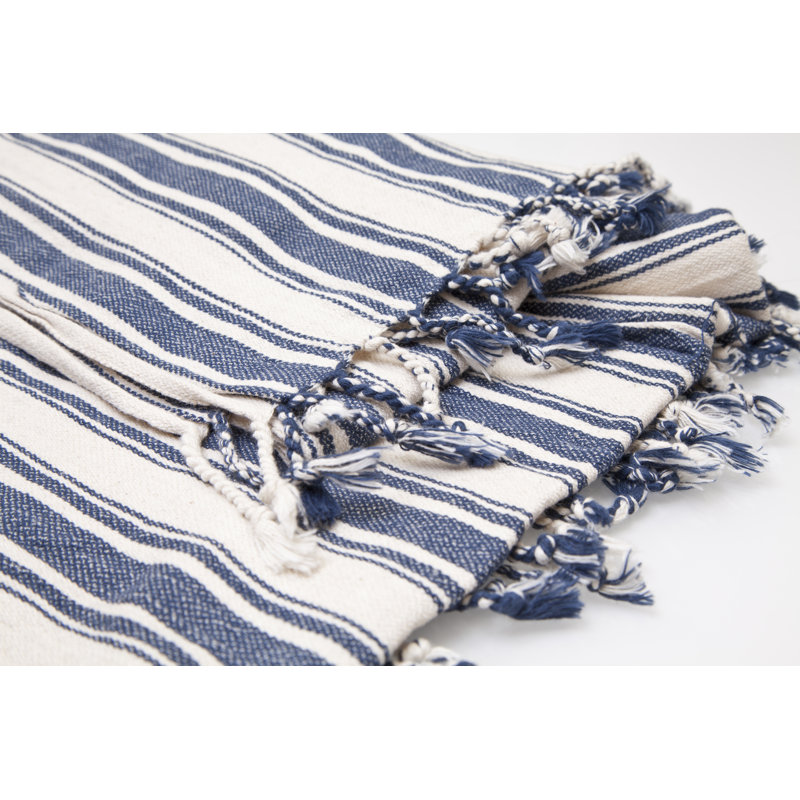 Serviette de plage naturelle Casitas, Bleu marine