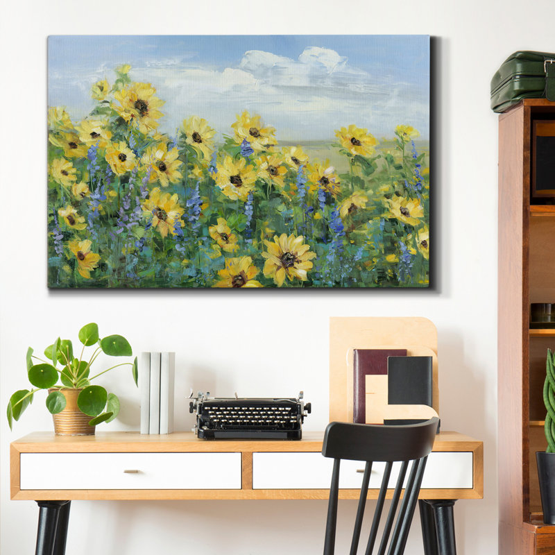 «Sunflower Fields Forever», reproduction sur toile tendue, H 12 po x l 18 po x P 1 po