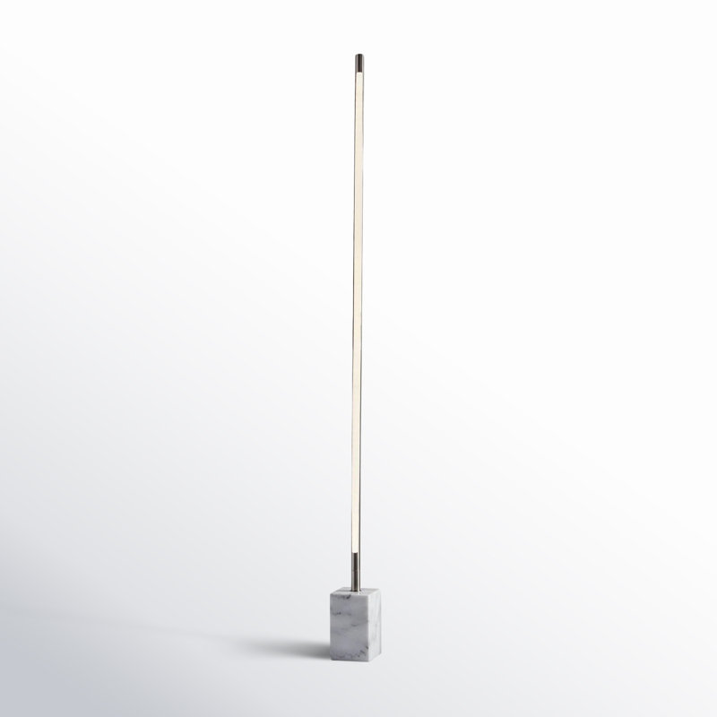 Lampe sur pied DEL 65 po Ericson, Acier brossé / marbre blanc