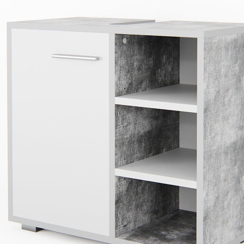 Veilleux 60cm Single Bathroom Vanity Base Only, Concrete
