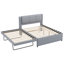 Lit plateforme double avec lit gigogne et lit gigogne double