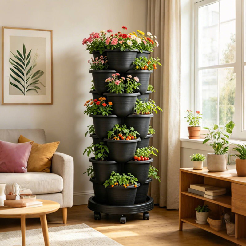 Ensemble de jardinières verticales Strawberry, Noir