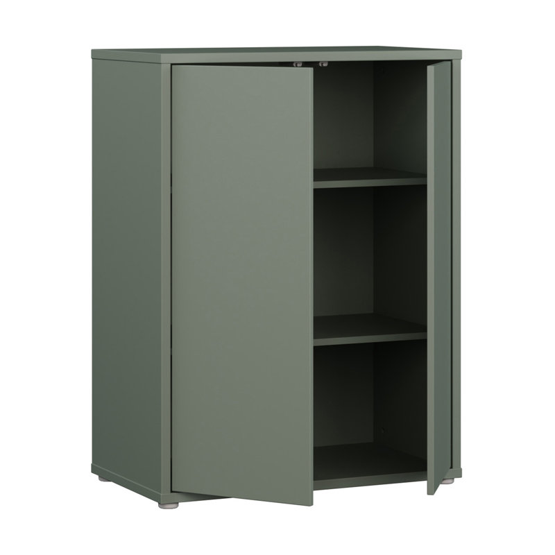 Modern minimalistic cabinet unit with 2 doors and 2 internal shelves, engineered wood, 74.5 cm W x 99.1 cm H x 41.5 cm D