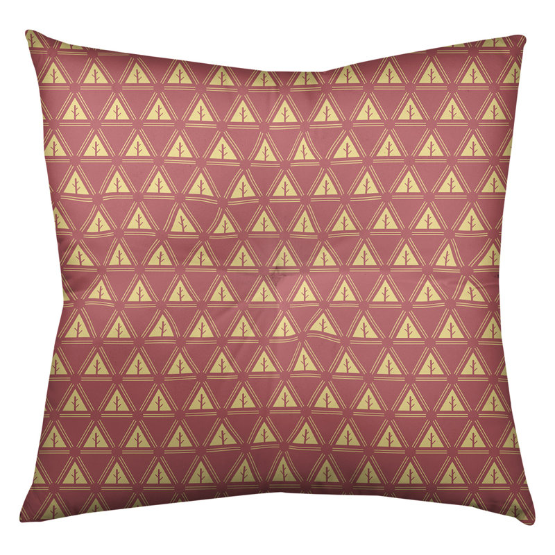 Coussin Theo Nath, 26 po x 26 po, Rouge / doré